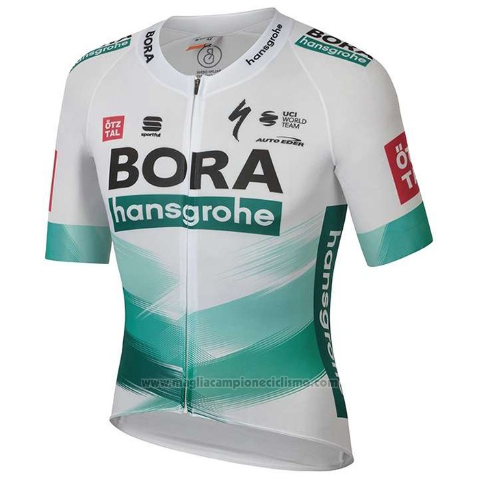 2020 Abbigliamento Ciclismo Bora-Hansgrone Bianco Verde Manica Corta e Salopette